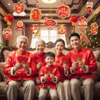 CHYAGCLT Chinese New Year Decorations 2026 – Happy New Year Banner & Gold-Red Swirls