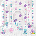 Cindeer 8 Pcs Mermaid Birthday Party Decorations – Ocean Garlands & Hanging Banner
