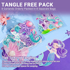 Cindeer 8 Pcs Mermaid Birthday Party Decorations – Ocean Garlands & Hanging Banner