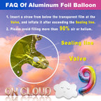 On Cloud 9 Birthday Decorations for Girls - Rainbow Balloon Arch, White Cloud Banners & Foil Curtain | CJDCXY