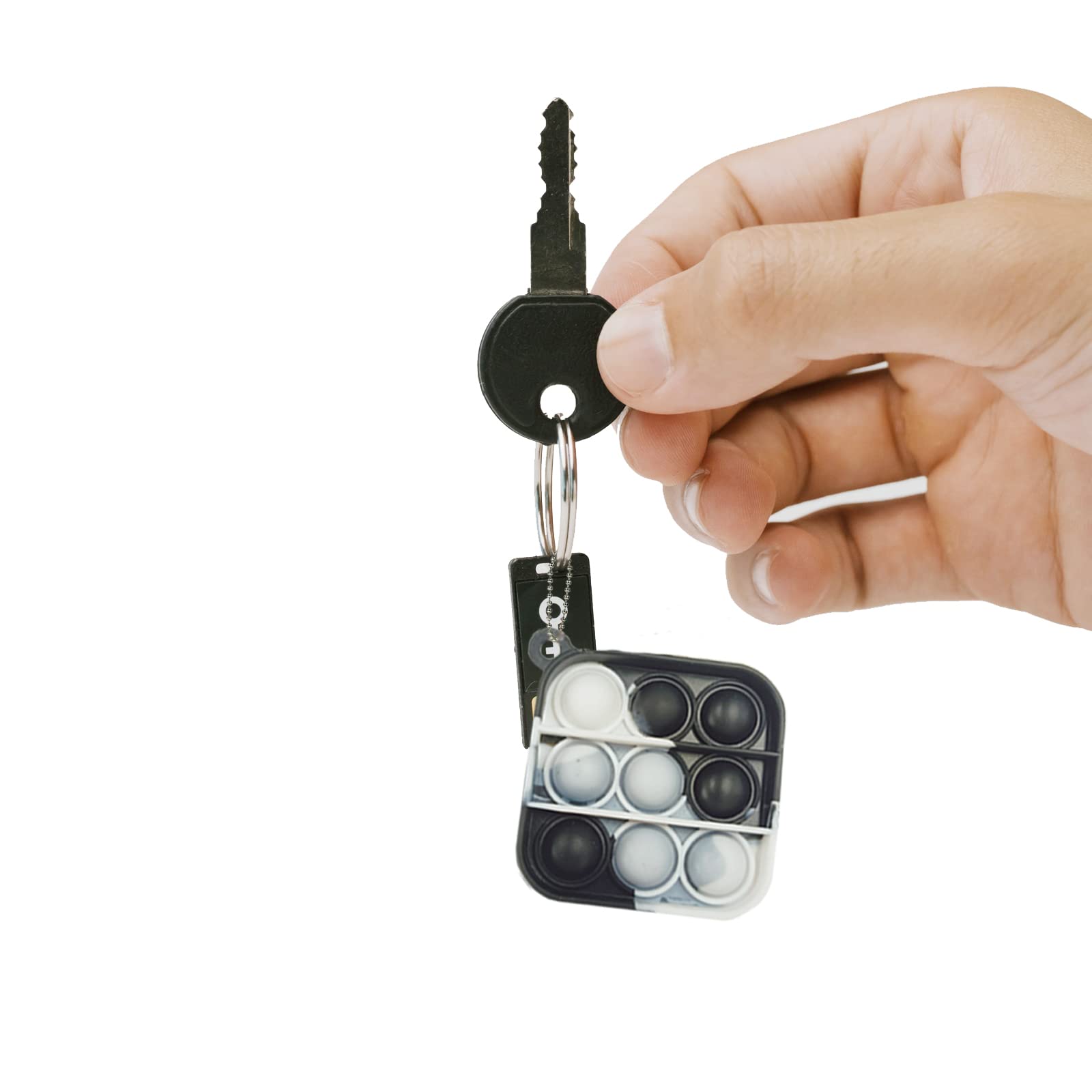 Clanam 60 Pcs Mini Pop Bubble Fidget Toys – Silicone Keychain Set for Party Favors, Classroom Prizes