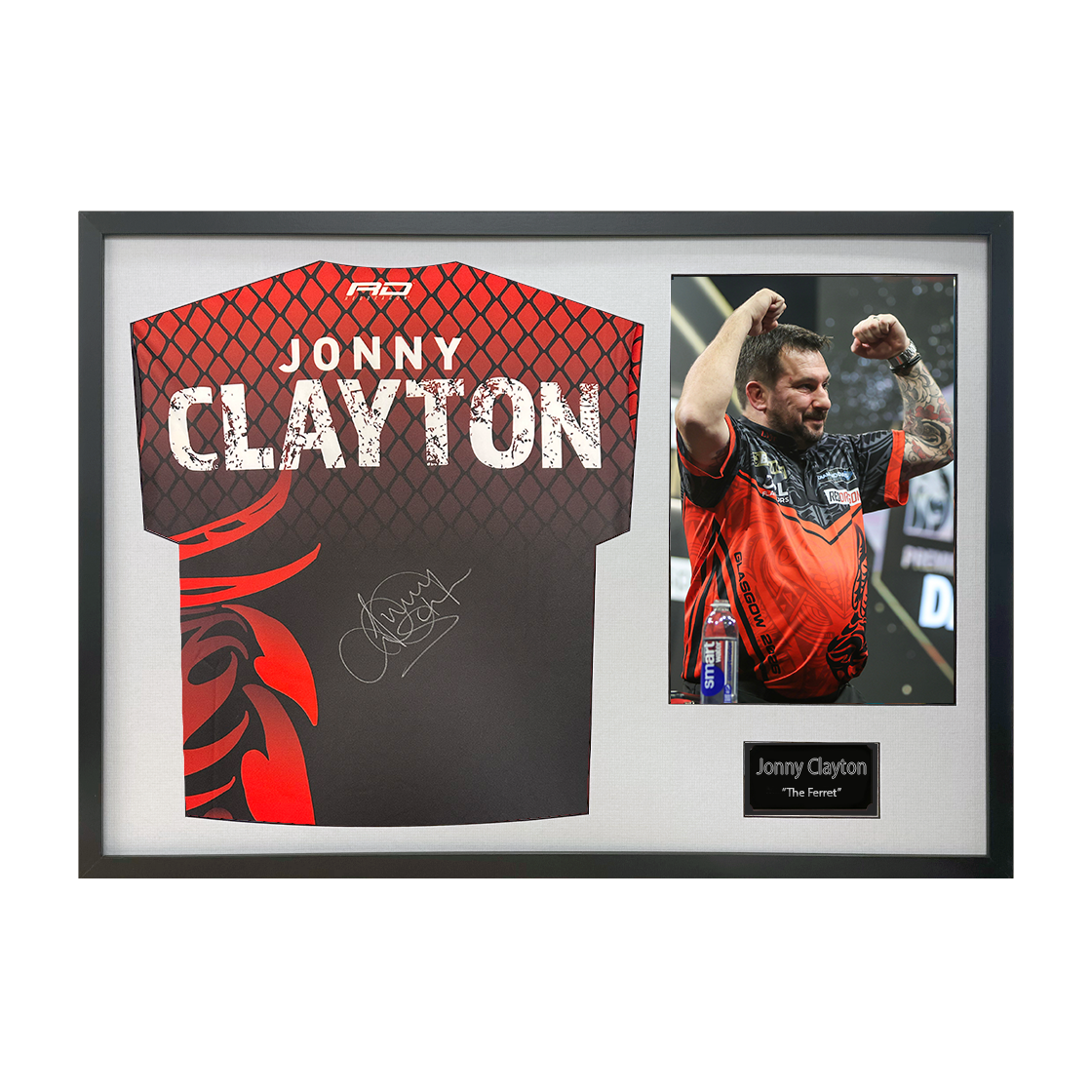Jonny Clayton Signed Shirt Classic Frame