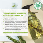 Clevos Natura Foresta Rosemary Shampoo – Organic, Hypoallergenic, Sulfate-Free, EWG Verified, BDIH Certified (530ml)