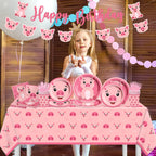 CMUSKO Pig Birthday Decorations - 143Pcs Farm Animal Tableware for 20 Guests
