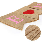 CNVOILA Be Mine Valentines Burlap Banner + 28 Felt Hearts Garland – Pre-Assembled Decor