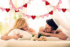 CNVOILA 2-Pc Valentines Day Banner 110inch – Heart Felt Garlands for Mantle, Fireplace & Wall