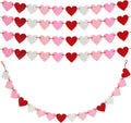 CNVOILA 2-Pc Valentines Day Banner 110inch – Heart Felt Garlands for Mantle, Fireplace & Wall