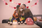 CNVOILA 2-Pc Valentines Day Banner 110inch – Heart Felt Garlands for Mantle, Fireplace & Wall