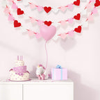 CNVOILA Be Mine Burlap Valentine Banner with 28-Piece Felt Heart Garland
