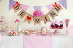 CNVOILA Be Mine Burlap Valentine Banner with 28-Piece Felt Heart Garland
