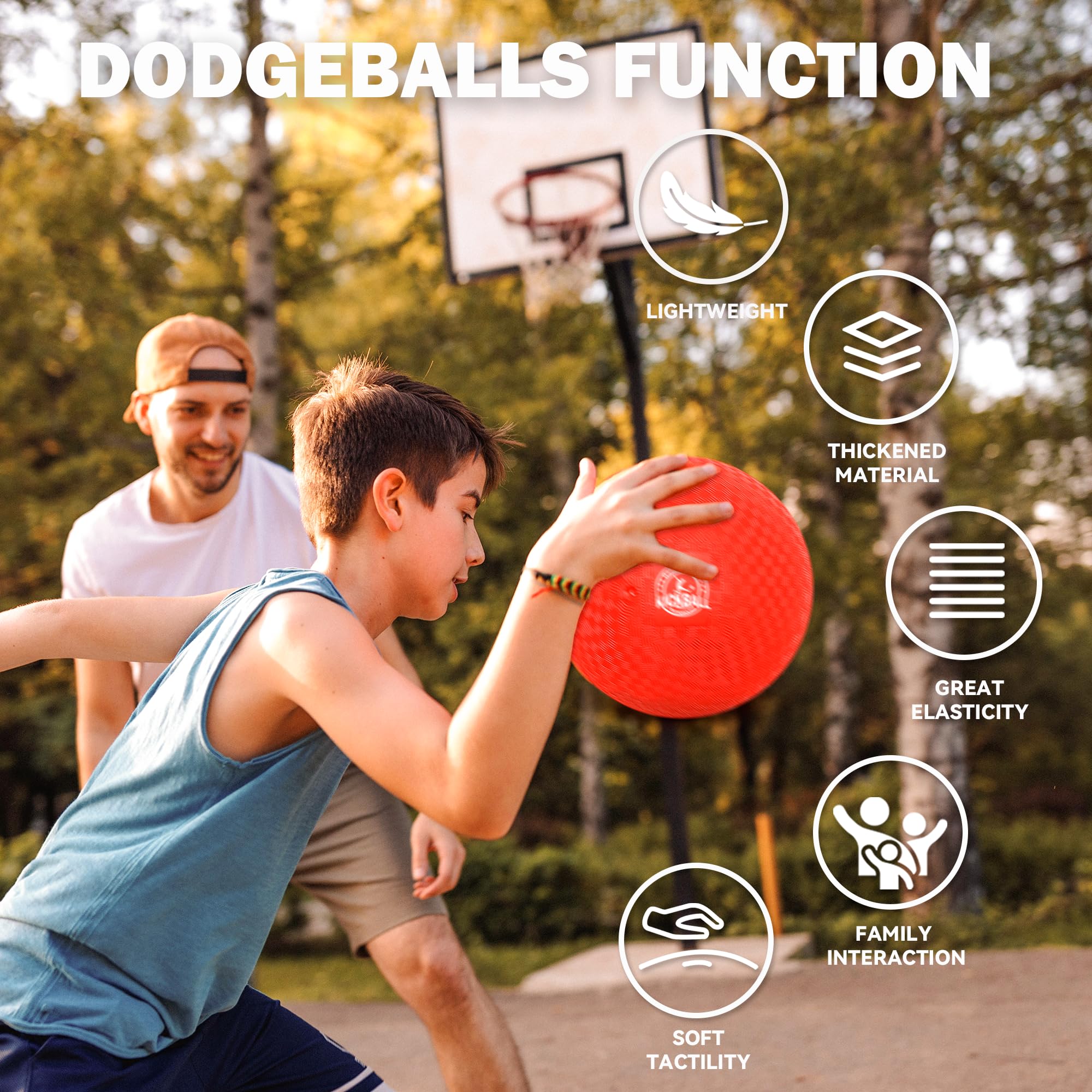 COAMZPARTY 8.5-Inch Kickball Set — 12-Dodgeballs, Pump & Storage Bag