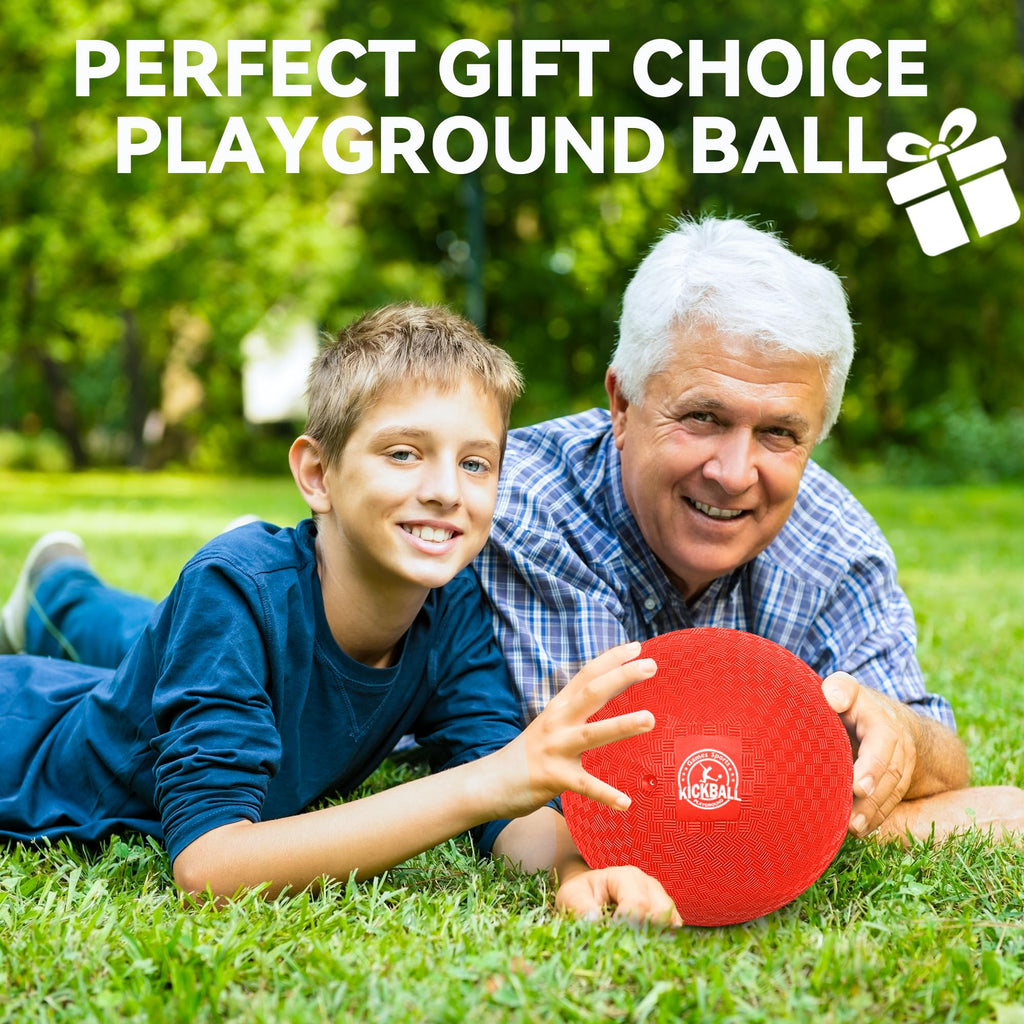 COAMZPARTY 8.5-Inch Kickball Set — 12-Dodgeballs, Pump & Storage Bag