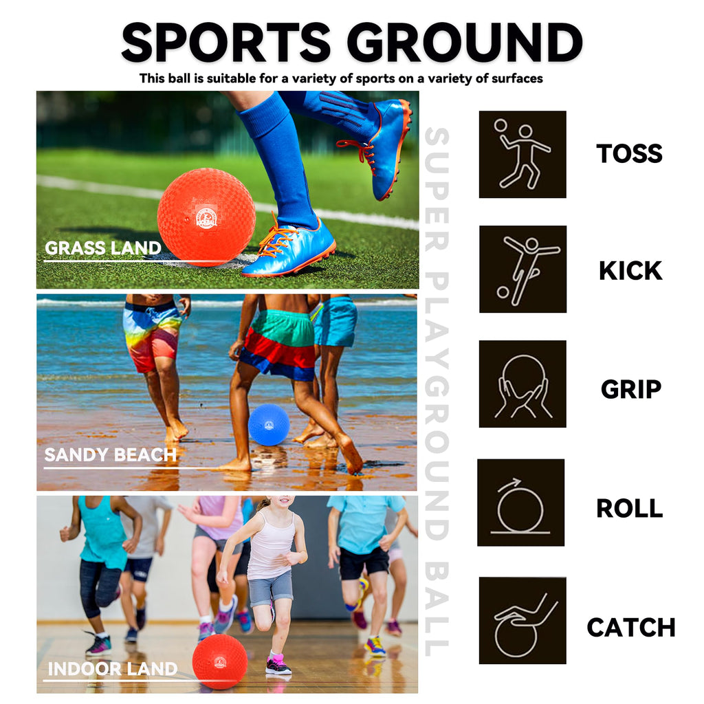 COAMZPARTY 8.5-Inch Kickball Set — 12-Dodgeballs, Pump & Storage Bag