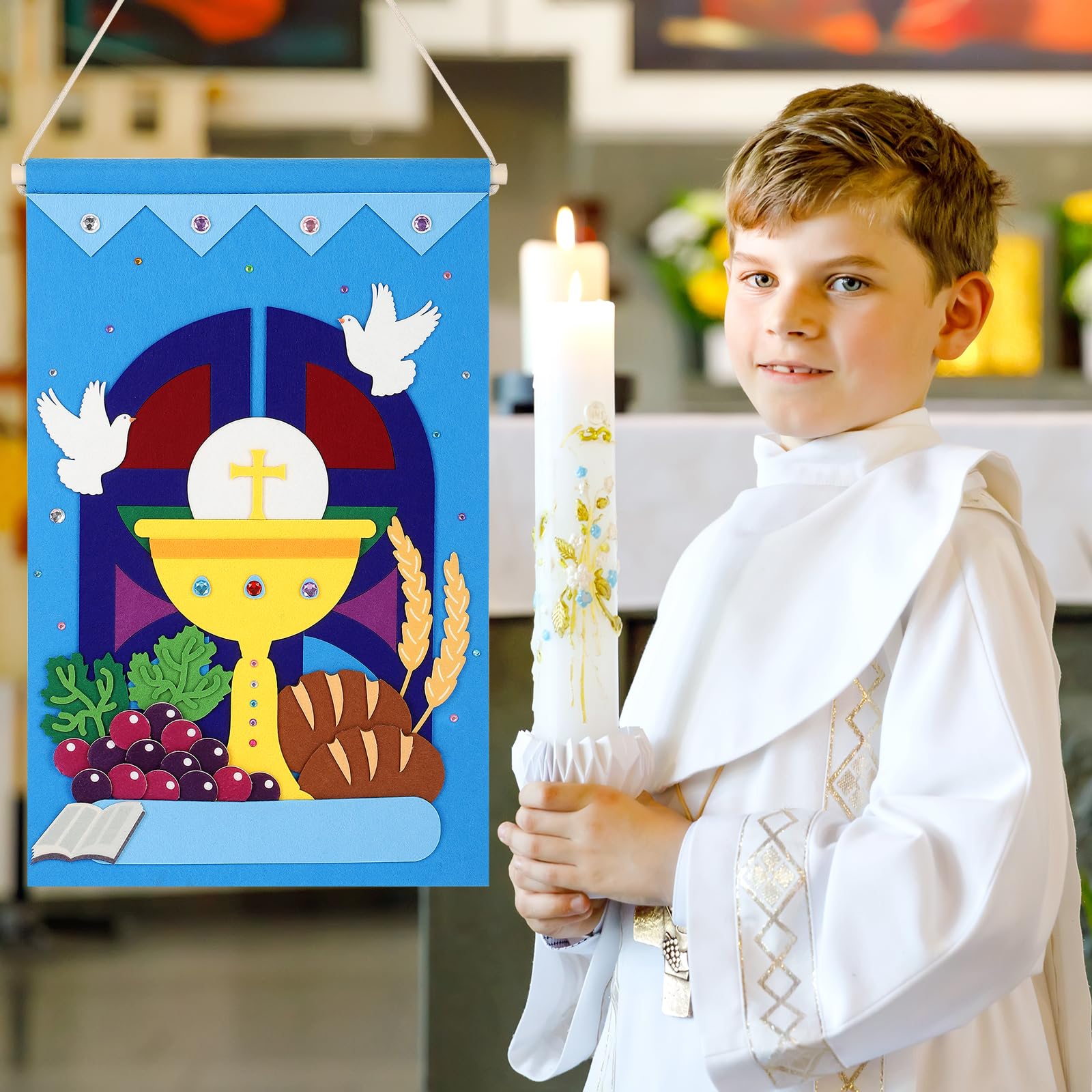 COCHIE First Communion Banner Kit for Boys & Girls – DIY Catholic Craft Pack