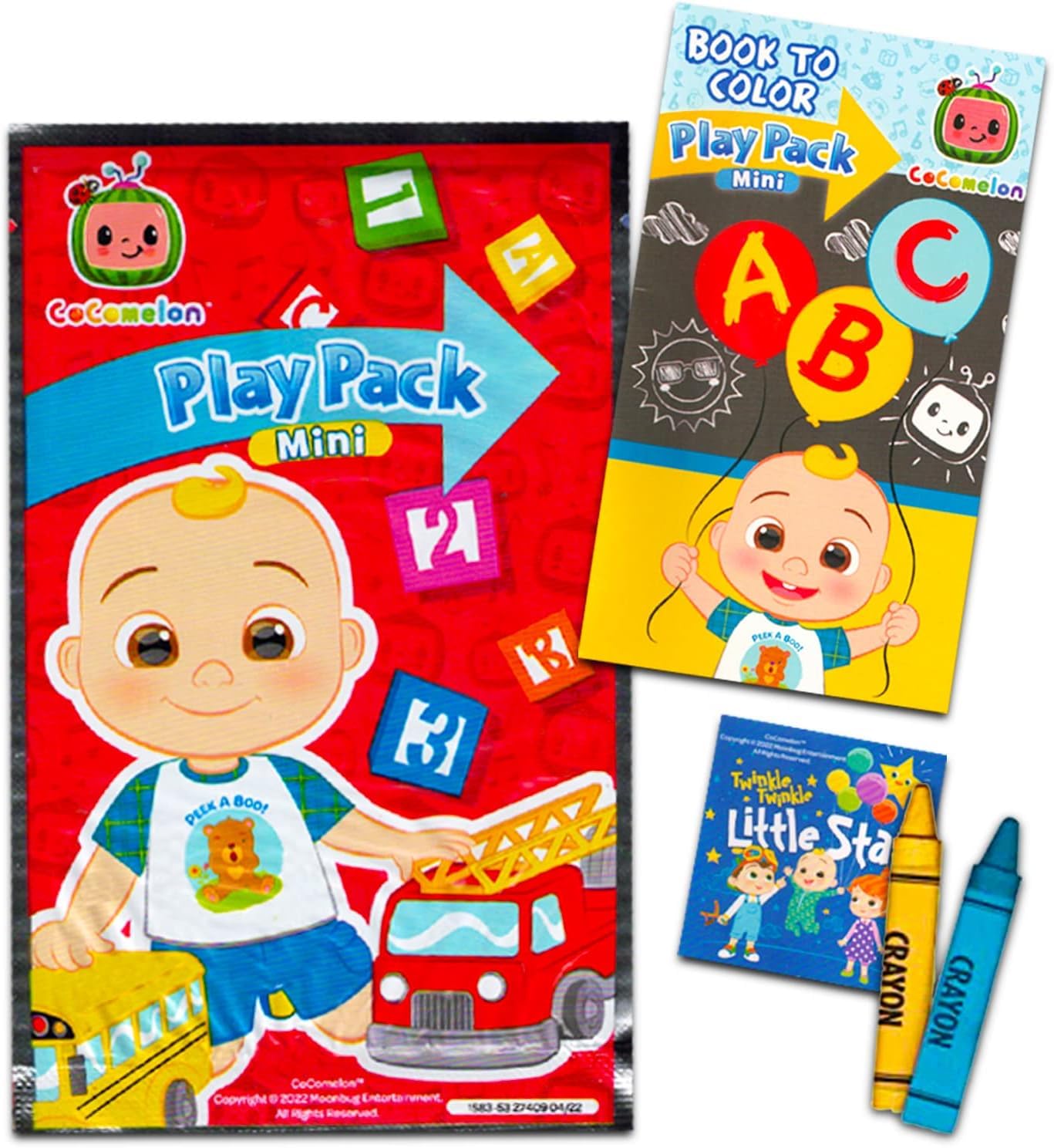 CoComelon Mini Party Favors Set — 24 Packs with Coloring Pages & Loot Bags