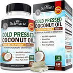 Coconut Oil Capsules 2000mg – Organic Pure Extra Virgin Cold-Pressed MCT, Non-GMO (240ct, 4-Month Supply)