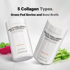 Codeage Multi Collagen Protein + Organic Raw Greens Capsules – 5 Types, 21 Fruits & Veggies, Grass-Fed Hydrolyzed Collagen, 180 Count