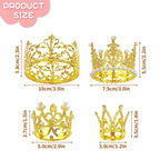 COIDEA 4 Pcs Crown Cake Topper – Gold Mini Crowns for Cakes, Bouquets, and Flower Arrangements