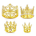 COIDEA 4 Pcs Crown Cake Topper – Gold Mini Crowns for Cakes, Bouquets, and Flower Arrangements