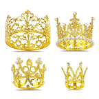 COIDEA 4 Pcs Crown Cake Topper – Gold Mini Crowns for Cakes, Bouquets, and Flower Arrangements