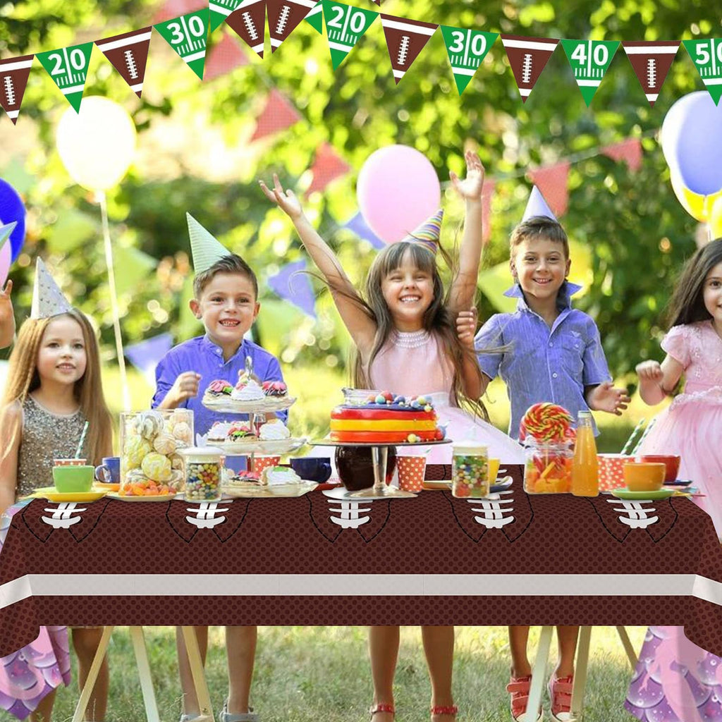 Cokoness Football Tablecloths – 54 x 108 inch (2 Pack) Disposable Tailgate Tablecover