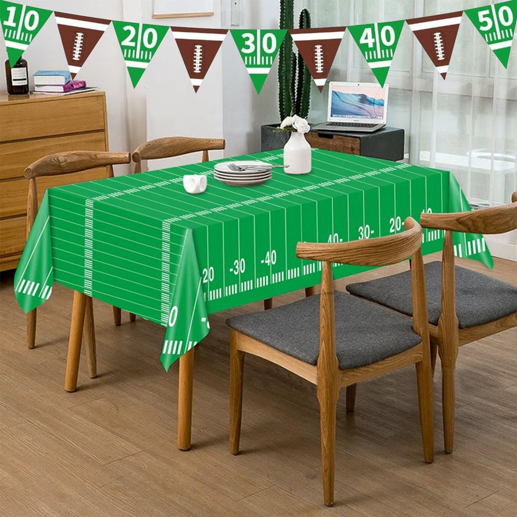 Cokoness Football Tablecloths – 54 x 108 inch (2 Pack) Disposable Tailgate Tablecover