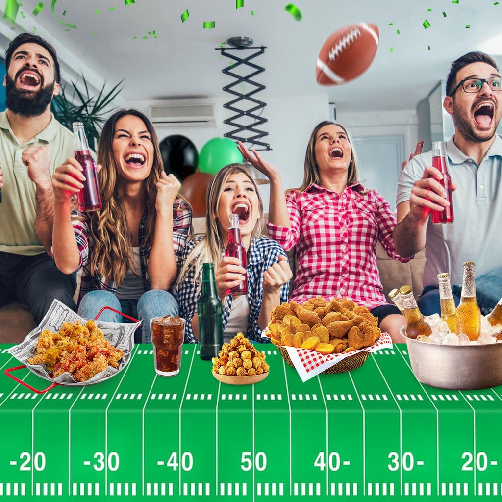 Cokoness Football Tablecloths – 54 x 108 inch (2 Pack) Disposable Tailgate Tablecover