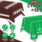 Cokoness Football Tablecloths – 54 x 108 inch (2 Pack) Disposable Tailgate Tablecover