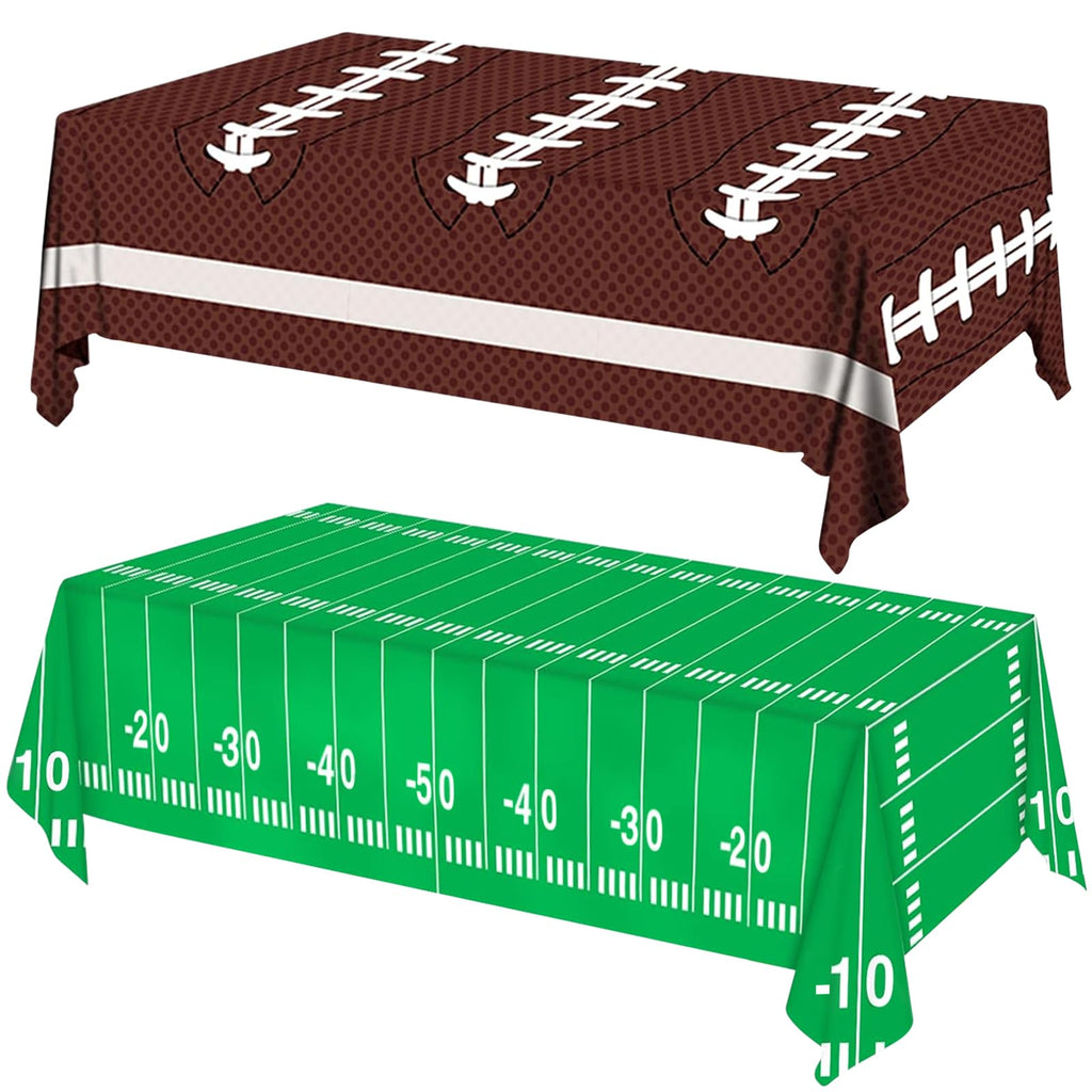 Cokoness Football Tablecloths – 54 x 108 inch (2 Pack) Disposable Tailgate Tablecover