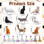 Colingmill 18 Pcs Cat Birthday Party Decorations — Animal Figure Cake Toppers & Mini Hats