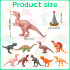 Colingmill 18 Pcs Dinosaur Birthday Party Decorations – Cake Toppers & Mini Hats Set