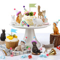 Colingmill 18 Pcs Cat Birthday Party Decorations — Animal Figure Cake Toppers & Mini Hats
