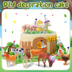 Colingmill 18 Pcs Farm Animal Cake Toppers & Mini Hats | Cute Party Decor