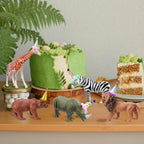 Colingmill Jungle Animal Birthday Party Decorations – 18 Pcs Cake Toppers & Mini Hats