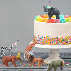 Colingmill Jungle Animal Birthday Party Decorations – 18 Pcs Cake Toppers & Mini Hats