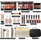Coliusa All-in-One Makeup Kit for Women | Complete Set with Eyeshadow Palette, Foundation, Lip Gloss