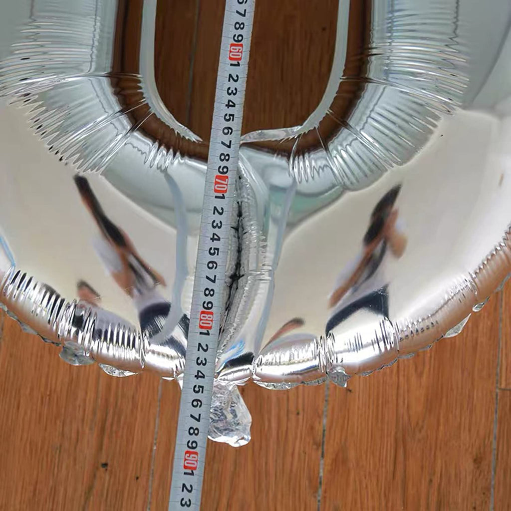 COLORFUL ELVES Silver 40 Number Balloons – Jumbo 40th Birthday Foil Mylar Decor