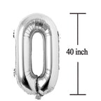 COLORFUL ELVES Silver 40 Number Balloons – Jumbo 40th Birthday Foil Mylar Decor