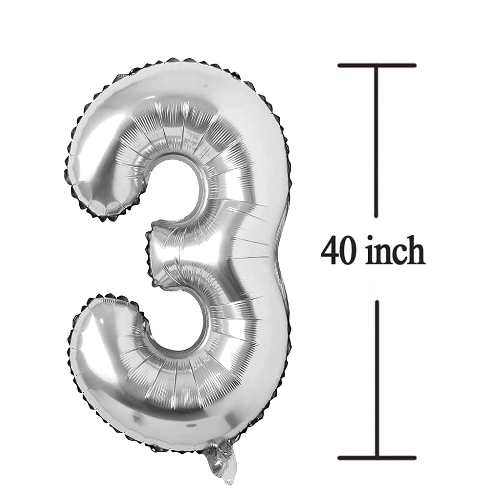 COLORFUL ELVES Silver 13-Number Balloons • 40-Inch Jumbo Foil Mylar for 13th Birthday Parties