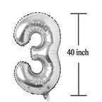COLORFUL ELVES Silver 13-Number Balloons • 40-Inch Jumbo Foil Mylar for 13th Birthday Parties