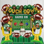ColorToyz Football Party Decorations Kit | Green Brown Gold Balloon Arch, Touch Down Banner & Game On Backdrop