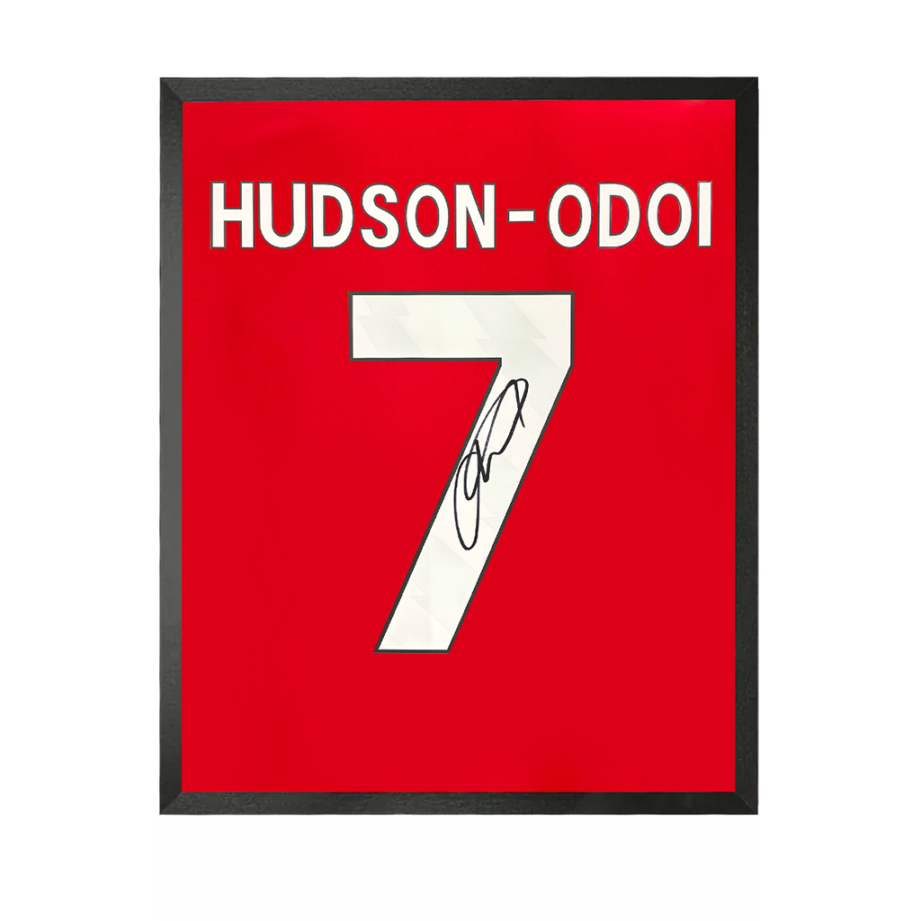 Callum Hudson-Odoi Signed Nottingham Forest Shirt Compact Frame.