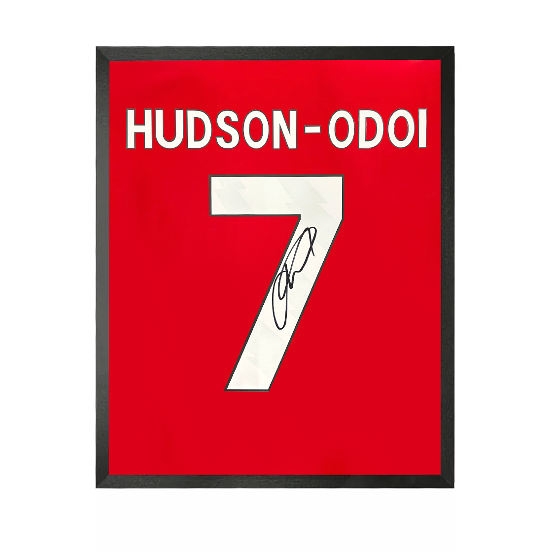 Callum Hudson-Odoi Signed Nottingham Forest Shirt Compact Frame.