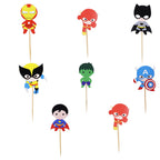 Confetti! 24pc Cartoon Superhero Cupcake Toppers – Colorful Kids Party Decor, Non-Edible