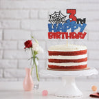 Confetti! Superhero 3rd Birthday Number Cake Topper | Multilayer Glitter, Eco-Friendly