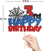 Confetti! Superhero 3rd Birthday Number Cake Topper | Multilayer Glitter, Eco-Friendly