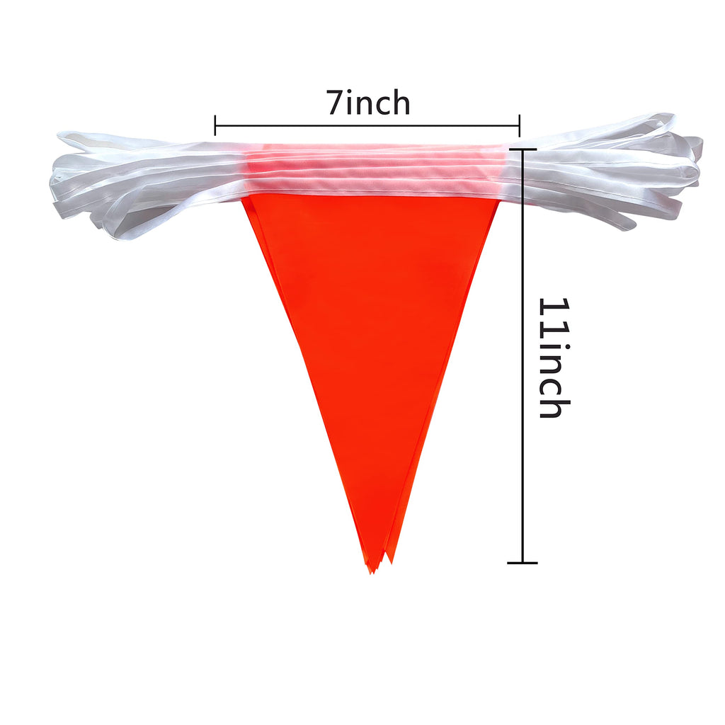 Consummate 100 ft Red Pennant Banner Set – 60 DIY Triangle Flags for Grand Openings & Parties