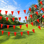 Consummate 100 ft Red Pennant Banner Set – 60 DIY Triangle Flags for Grand Openings & Parties