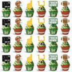 CoquetteBow012 48Pcs Football Cupcake Toppers & Wrappers | Football Theme Party Decor