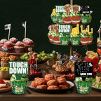 CoquetteBow012 48Pcs Football Cupcake Toppers & Wrappers | Football Theme Party Decor